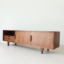 Load image into Gallery viewer, Low Profile Walnut Media Credenza