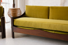 Load image into Gallery viewer, Chartreuse Velvet Sofa