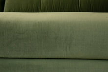 Load image into Gallery viewer, 96" Desmond Walnut Framed Sofa in Olive Green