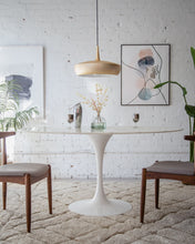 Load image into Gallery viewer, Daisy Faux Marble 60 in Oval Dining Table, White