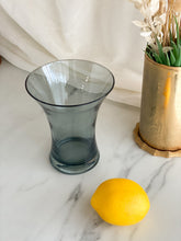 Load image into Gallery viewer, Vintage Short Smoke Glass Vase