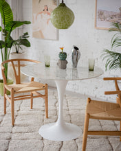Load image into Gallery viewer, Daisy Faux Marble 36 in Dining Table, White