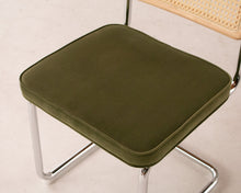 Load image into Gallery viewer, Blonde Cantilevered Chair with Green Velvet Seat