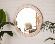 Load image into Gallery viewer, 80s mauve and gold round mirror