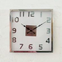 Load image into Gallery viewer, Silver Modern 1970&#39;s Style Clock
