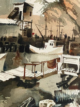 Load image into Gallery viewer, Watercolor Boats at Port