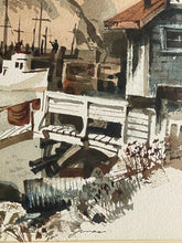 Load image into Gallery viewer, Watercolor Boats at Port Original Watercolor Signed