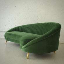 Load image into Gallery viewer, Curved Sofa in Emerald Green