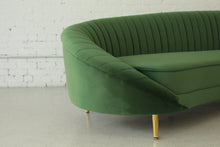 Load image into Gallery viewer, Curved Sofa in Emerald Green