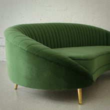 Load image into Gallery viewer, Curved Sofa in Emerald Green