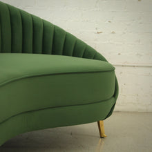 Load image into Gallery viewer, Curved Sofa in Emerald Green