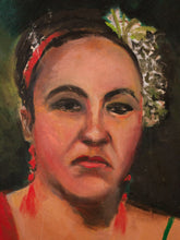 Load image into Gallery viewer, Original Oil Portrait Painting of Lady In Red
