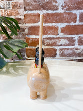 Load image into Gallery viewer, Japanese Wooden Elephant Salt + Pepper/Toothpick Holder