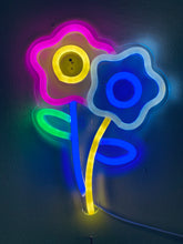 Load image into Gallery viewer, Rainbow Flower Led Neon