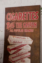 Load image into Gallery viewer, Antique Hand-painted Buy The Carton Sign