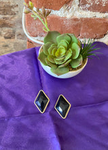 Load image into Gallery viewer, Black Triangular Earrings