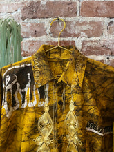 Load image into Gallery viewer, Vintage Gold Hawaiian Shirt with Elephant Motif