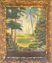 Load image into Gallery viewer, Landscape Tropical Pond Oil Painting on Canvas Framed