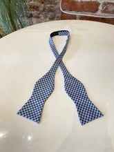 Load image into Gallery viewer, Blue Check Bow Tie