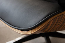 Load image into Gallery viewer, Black Leather Iconic Chair and Ottoman