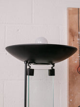 Load image into Gallery viewer, Black & Glass Torchiere Floor Lamp