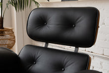 Load image into Gallery viewer, Black Leather Iconic Chair and Ottoman
