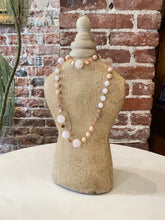 Load image into Gallery viewer, Pink and Rose Gold Long Beaded Necklace