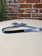 Load image into Gallery viewer, Blue Check Bow Tie
