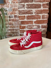 Load image into Gallery viewer, Red Canvas High Top Vans (10M)