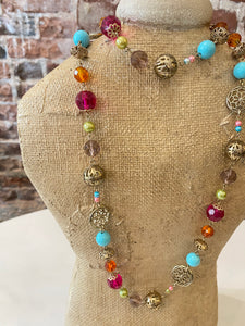 Colorful Long Beaded Necklace