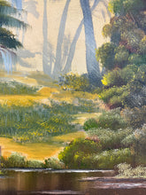 Load image into Gallery viewer, Landscape Tropical Pond Oil Painting on Canvas Framed