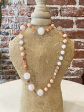 Load image into Gallery viewer, Pink and Rose Gold Long Beaded Necklace
