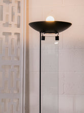 Load image into Gallery viewer, Black & Glass Torchiere Floor Lamp