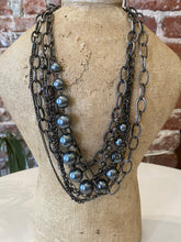 Load image into Gallery viewer, Multi-Layer Gun Metal Grey Chain Necklace

