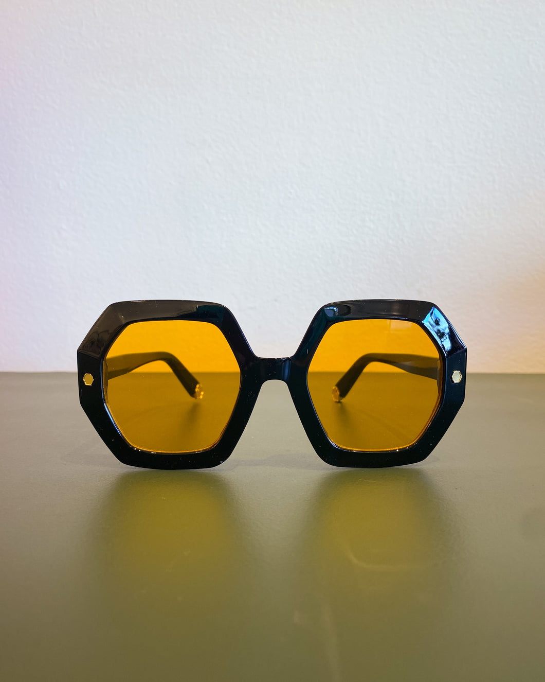 Black and Amber Octagonal Sunnies