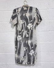 Load image into Gallery viewer, Vintage Cream and Black Floral Dress - As Found (S)
