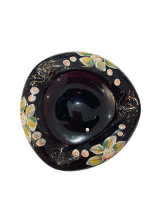 Hand Painted Amethyst Venetian Ashtray