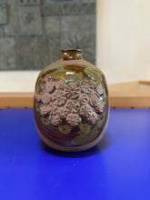 Load image into Gallery viewer, Vintage Takahashi Pottery Bud Vase
Green Glazed Drip with mixed Florals
