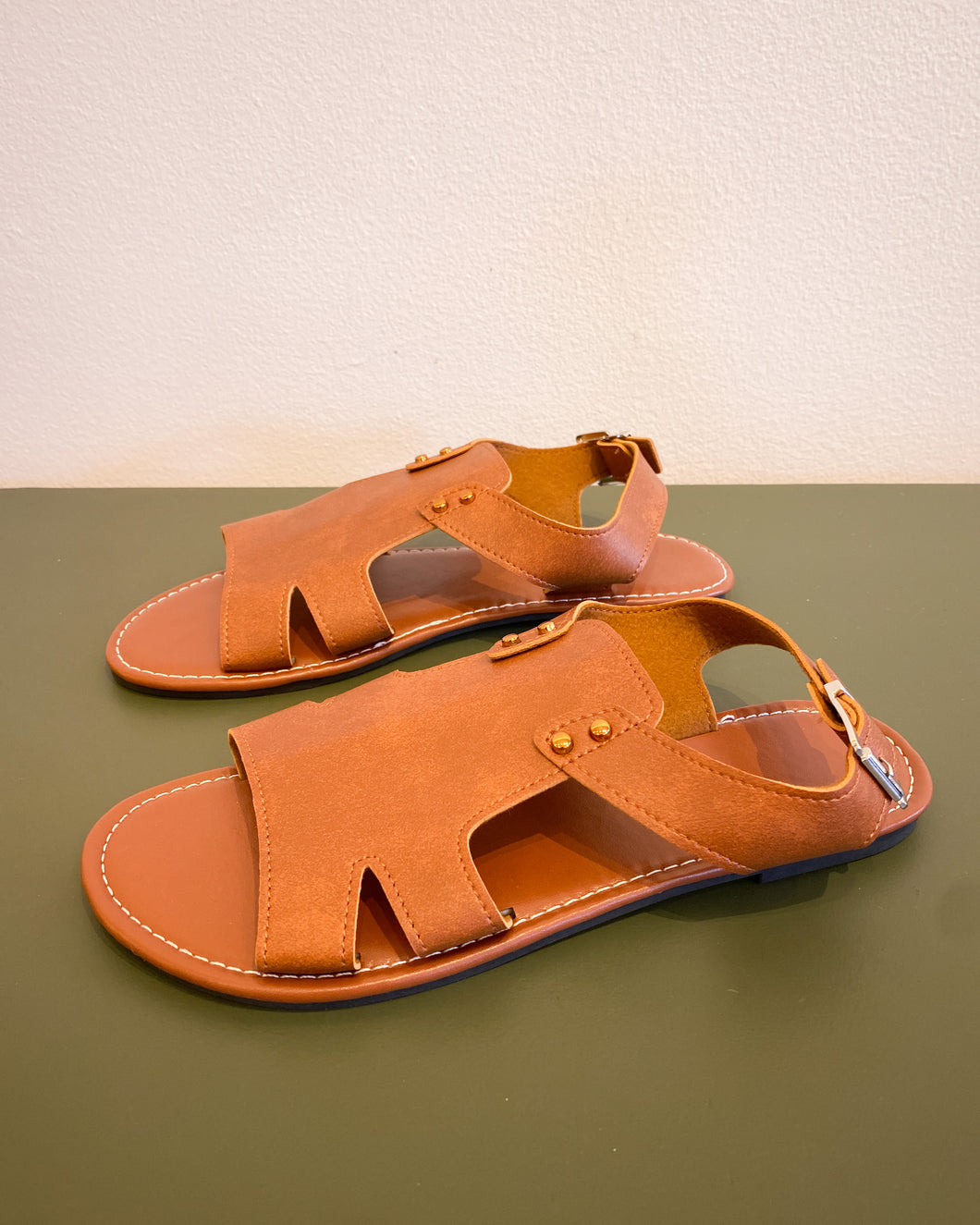 Brown Flat Sandals (9.5)