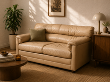 Load image into Gallery viewer, Leather Post Modern Loveseat
