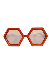 Load image into Gallery viewer, Orange Sunnies Hexagon Frame with White Stem
