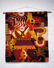 Load image into Gallery viewer, Large Fiber Art Wall Hanging in Reds and Golds
