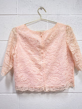 Load image into Gallery viewer, Vintage Peach Lace Blouse and Skirt Set - As Found
