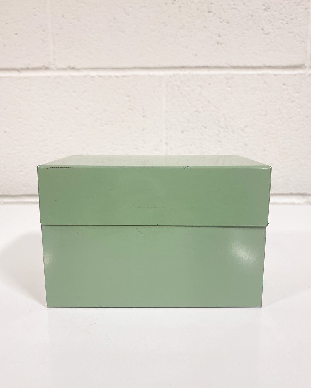 Green Metal Recipe Box