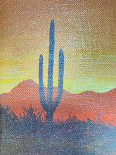 Load image into Gallery viewer, Saguaros at Sunset by Nelda Wirom
