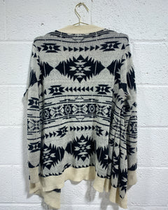 Open Sweater with Southwest Motif (XL)