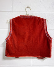 Load image into Gallery viewer, Rust Velvet Vest with Sequin Details
