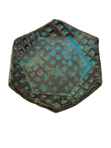 Hexagonal Turquoise Blue Textured Catchall