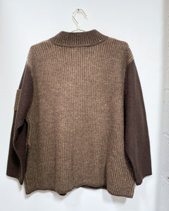 Brown Wool Zip Up Sweater (1x)