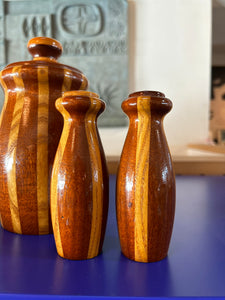 Maple mahogany handmade Salt Pepper shakers